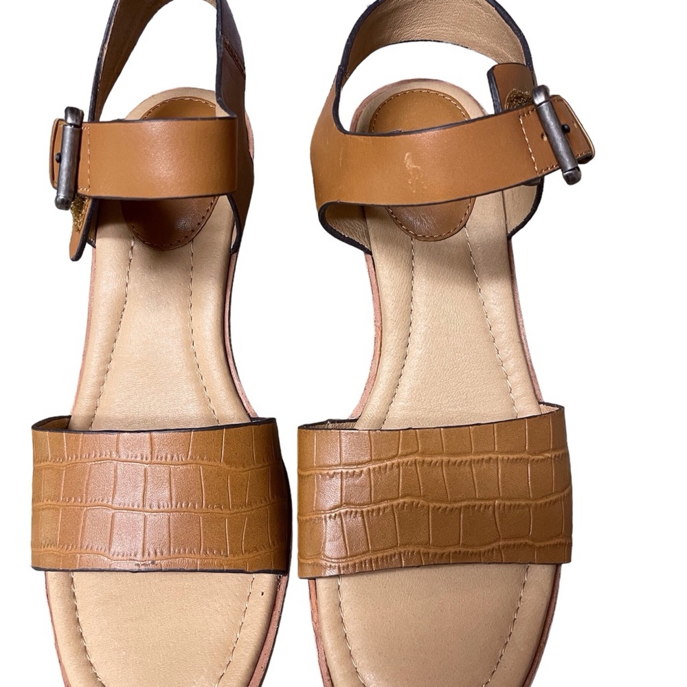 Söfft Women's Garin Luggage Croc Embossed Leather Wedges 8.5 - Picture 6 of 12
